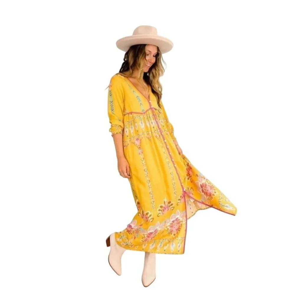 Free People Foley Dress Daylight Combo Dress And Under Dress Bohemian Size M